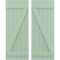 Ekena Millwork Americraft 6-Board (2 Batten) Wood Joined Board-n-Batten Shutters w/ Z-Bar, ARW102BB621X77SGH, PR ARW102BB621X77SGH - alternate 1